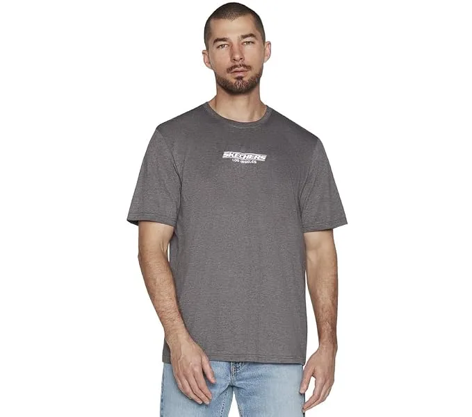 Skechers Men's Polyester Regular Fit Action TEE in black