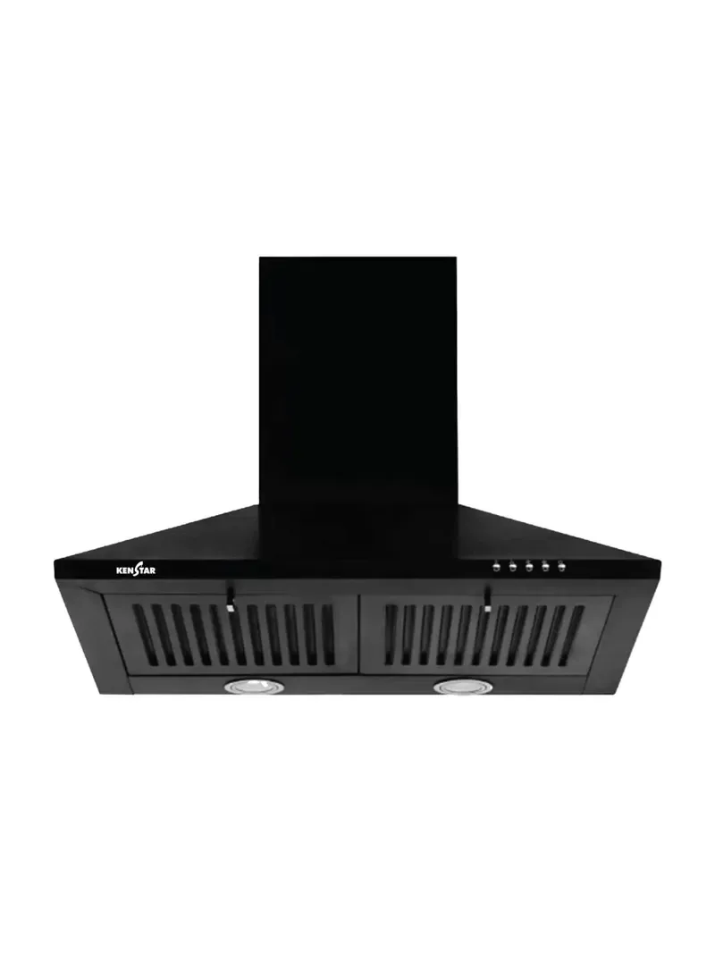 Kenstar VENTI PRO PYRAMID 60CM 1000 CMH wall‑mounted chimney with twin baffle filter and LED light