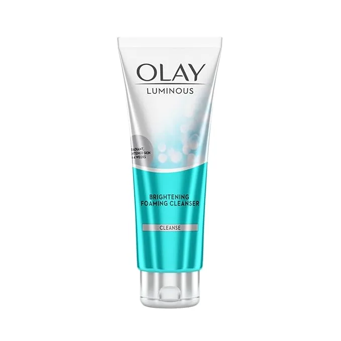 Olay Luminous Brightening Foaming Cleanser 100g bottle on white background