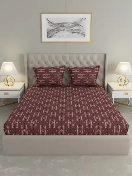 Raymond Home microfiber double fitted bedsheet with two pillow covers on Flipkart