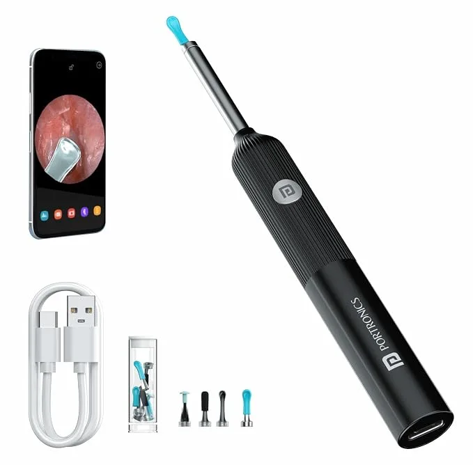 Portronics Cleansify Ear Endoscope Otoscope/Wax Cleaner with 1080p FHD Camera for Kids & Adults
