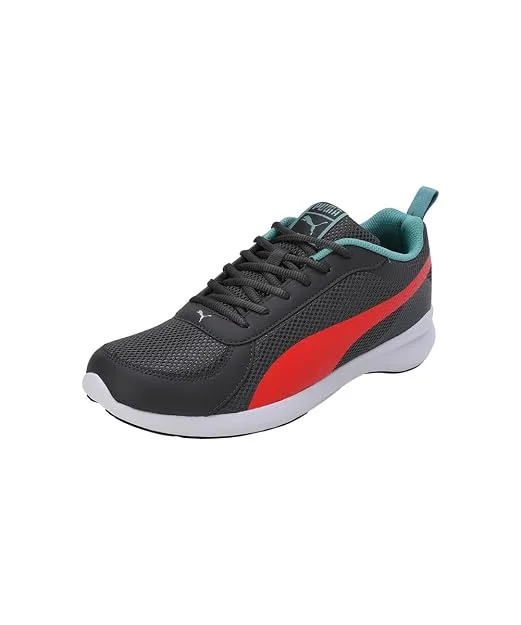 Puma Mens Zenith V1 Sneaker in Asphalt-Red Blast-Aquifer colourway on Amazon